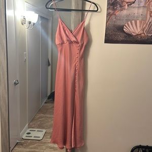Zara pink satin midi dress